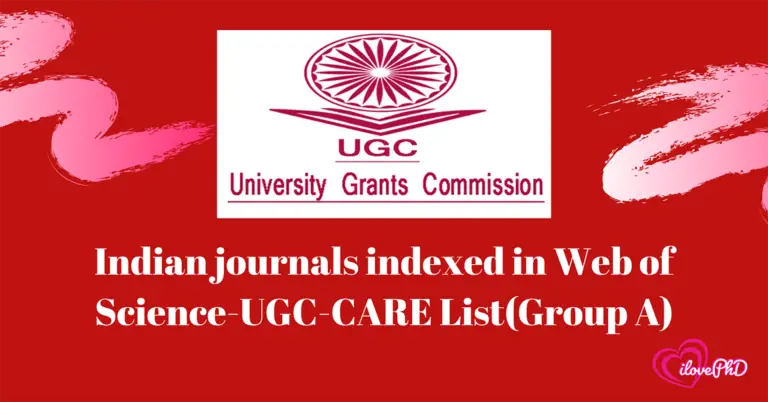 SCI Indexed UGC CARE Journals List - ILovePhD