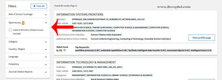 How To Use Manuscript Matcher? WoS Master Journal List - ILovePhD