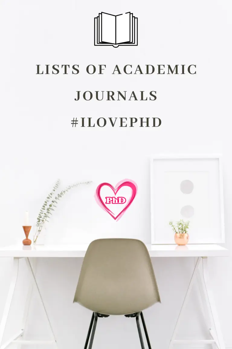 List Of Journals - ILovePhD