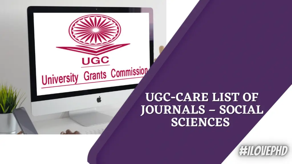 UGC CARE List of Journals Social Sciences 2024 iLovePhD