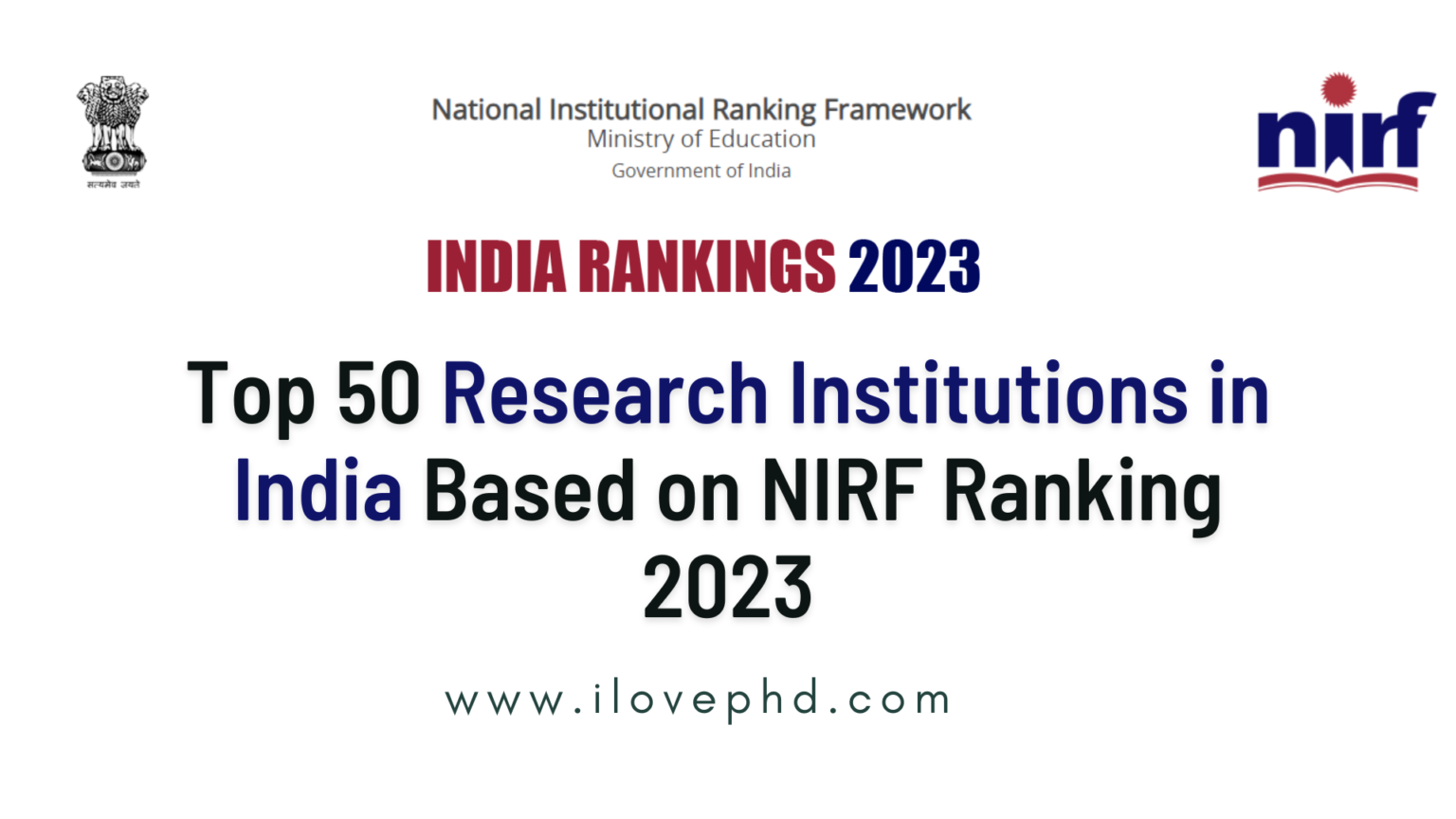 research institute ranking in india