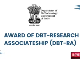 AWARD OF DBT-RESEARCH ASSOCIATESHIP (DBT-RA)