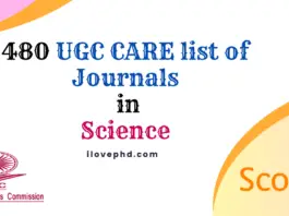 The UGC-CARE List Sciences 2024