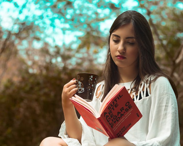 girl with book